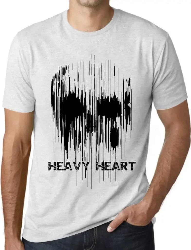 Herren Grafik T-Shirt Schädel schweres Herz – Skull Heavy Heart – Öko-Verantwortlich Vintage Jahrgang Kurzarm Lustige Druck Geburtstag Gesche...