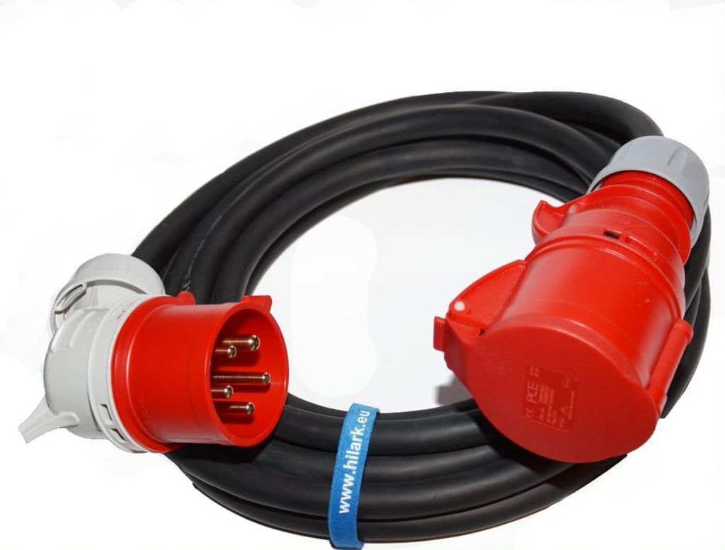 CEE Starkstrom-Verlängerungskabel 3m H05VV-F 5G2,5 mm² Winkelstecker 5-polig 16A 400V IP44