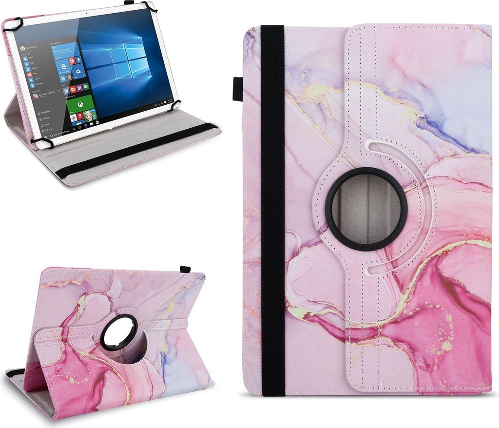 Tablet Tasche für 10 - 10.1 Zoll Hülle Cover 360° Drehbar Universal Schutz CaseFarben:Motiv 19