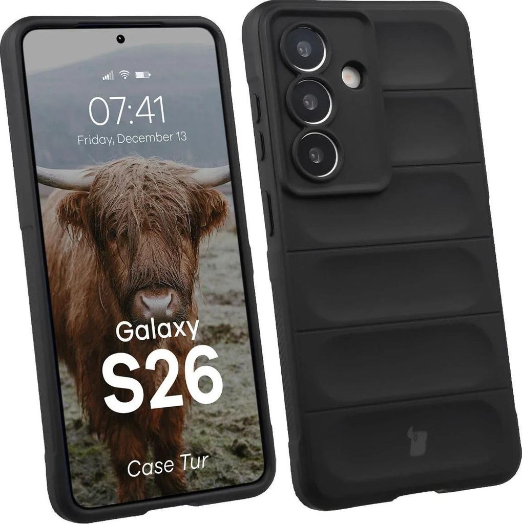 Robuste Handyhülle für Galaxy S26, Bizon Case Tur, Schwarz