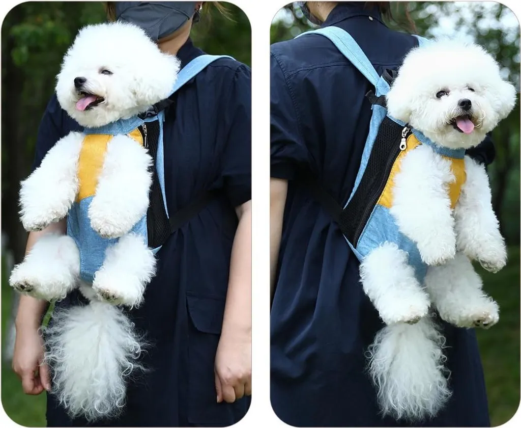 Zaino INF XL Blu e Giallo per Cani e Gatti - Comodo e Sicuro - 3