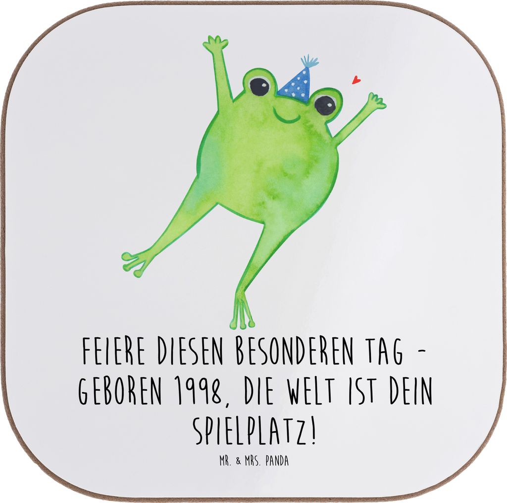 Mr. & Mrs. Panda Untersetzer für Gläser 1998 Geburtstag - Weiß - Geschenk, gläseruntersetzer, Alter, Glückwunsch, Getränkeuntersetzer, Slogan...
