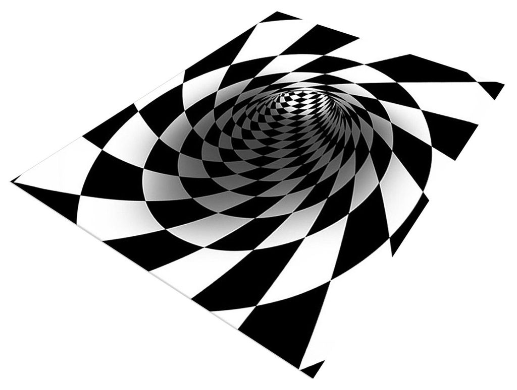 3D-Wirbelteppich mit optischer Täuschung, realistischer Wirbel-Fußmatte in Schwarz-Weiß, rutschfeste Bodenmatte für Wohnzimmer, Schlafzimmer un...