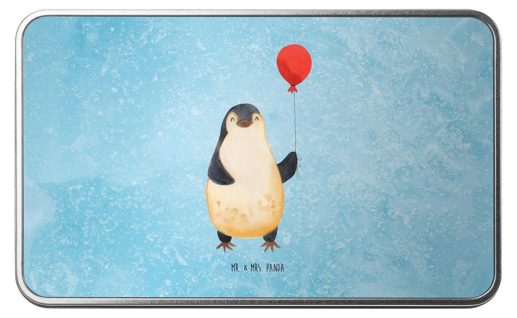 Mr. & Mrs. Panda Geschenkbox Pinguin Luftballon - Eisblau - Geschenk, Jahrmarkt, Liebe, Dose, Neustart, Geschenkidee, Erinnerungsbox, Fröhlich, Au...