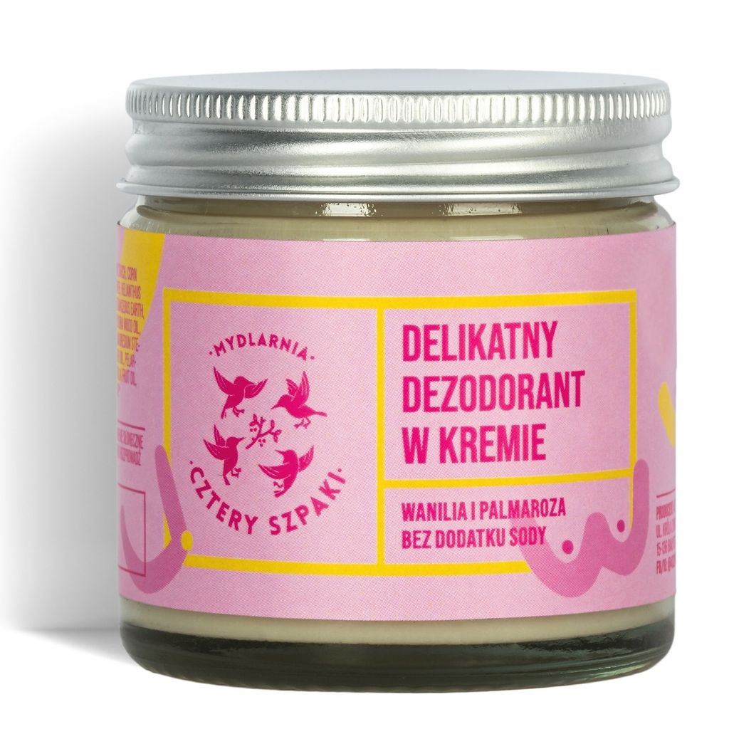 4 SZPAKI Sanftes Creme-Deodorant VANILLE UND PALMAROSE ohne Backpulver