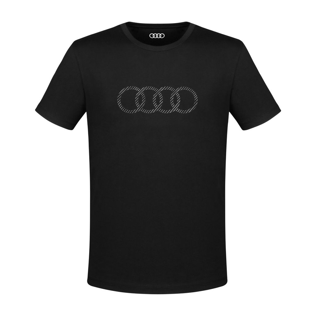 Original Audi T-Shirt Ringe, Herren, schwarz, Gr. XL, Produktbild 