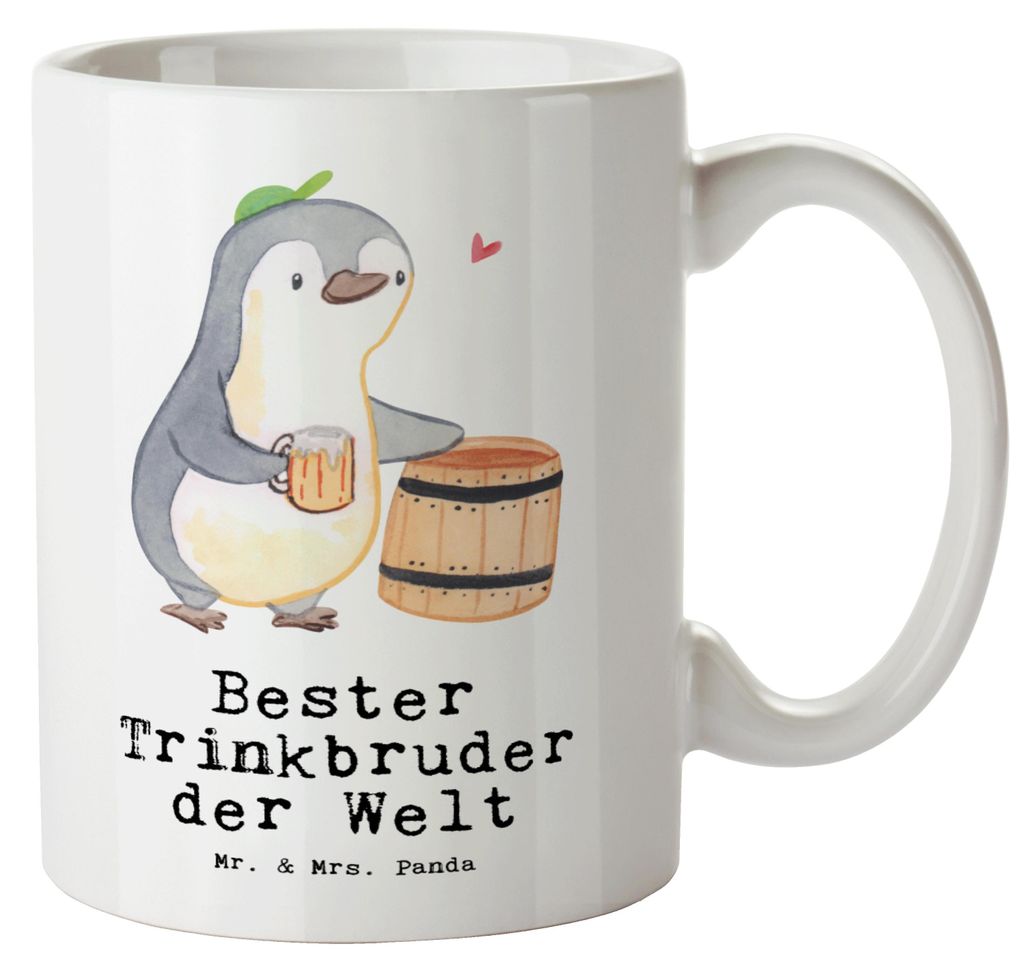 Mr. & Mrs. Panda weisse tasse Pinguin Bester Trinkbruder der Welt - Weiß - Geschenk, Kumpane, Teebecher, Große, Party, Pott, Kumpel, Kleinigkeit,...