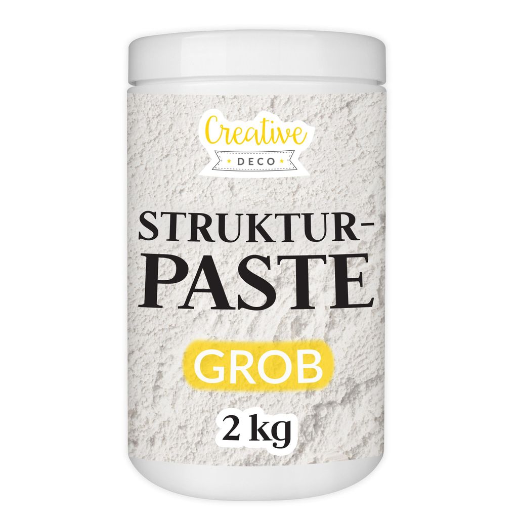 Creative Deco Strukturpaste Grob 2 kg | Weiße Spachtelmasse Produktbild 
