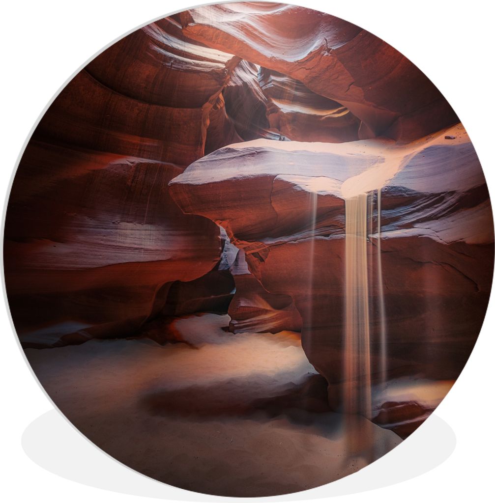 MuchoWow Rundes Wandbild - Runde Bilder Landschaft - Höhle - Sand - Natur Ø 60 cm Kreis Wanddekoration Kunststoff - Wandkreis - Wandschmuck - W...