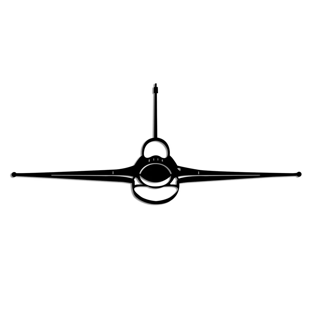 Decorazione da Parete F-16 Wallity Metallo Nero Design Moderno - 5