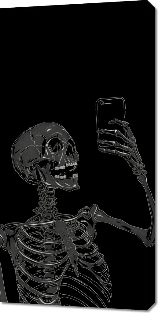 Image 50x100 cm sur toile - Selfie hors du temps, Noir et Blanc élégant