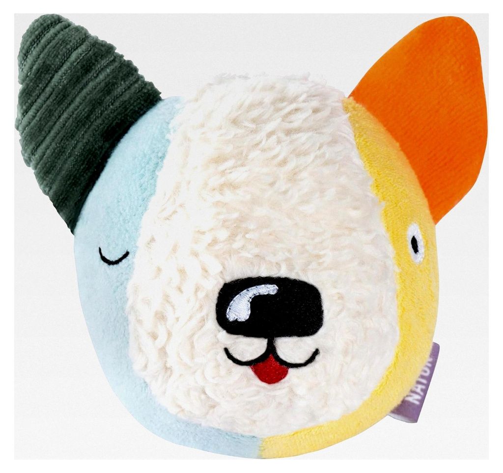 Activity Stoffball Hund - Spielball mit Materialmix & Rassel - Stoffball für die Förderung der Motorik - Spielzeug für Babys & Kleinkinder ab 0+...