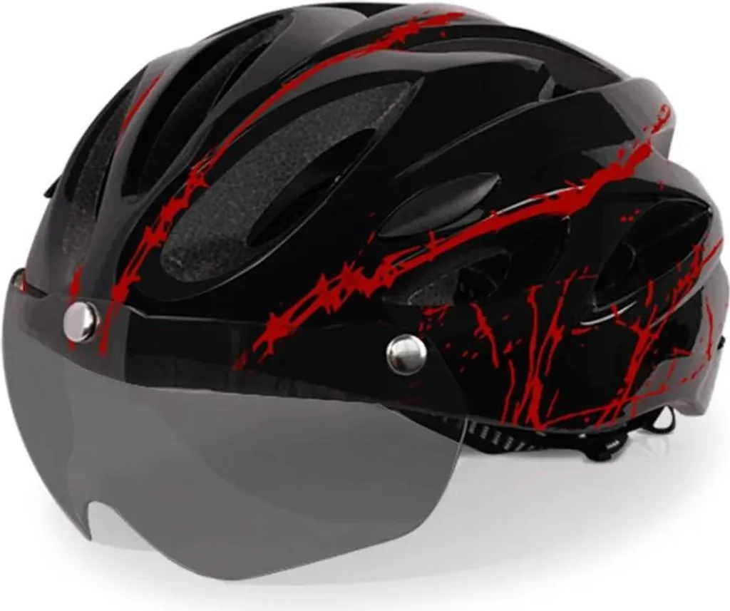 Casque de vélo anti-éblouissement 4 en 1 avec lunettes amovibles - Vert