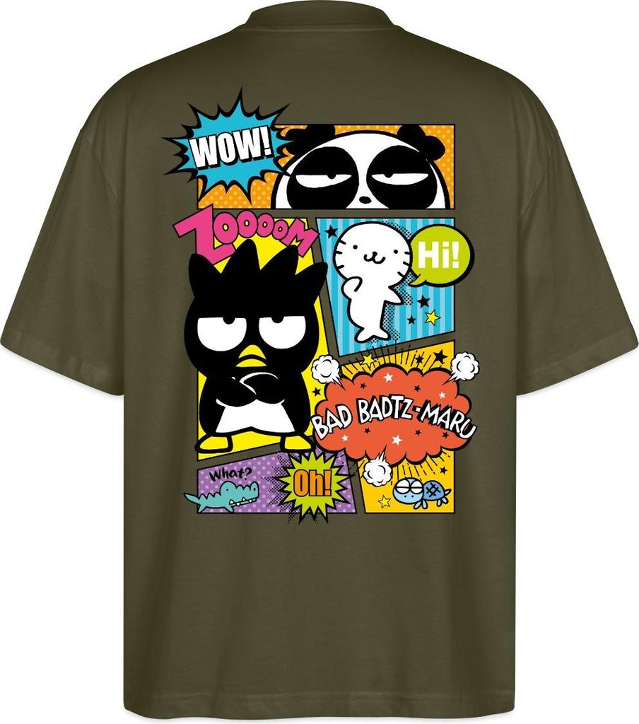 Spreadshirt Bad Badtz-Maru Mit Freunden Im Comic Stil Oversize Uni T-Shirt, XXL, Khaki