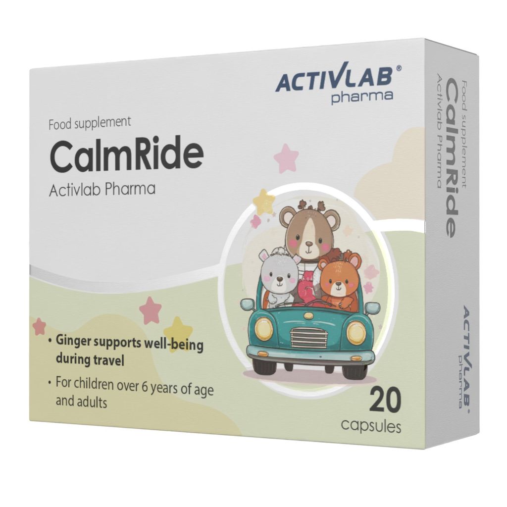 Activlab Pharma CalmRIDE Kapseln mit Ingwerextrakt 110 mg – Reisekomfort, gegen Übelkeit, unterstützt Verdauung, für Kinder & Erwachsene