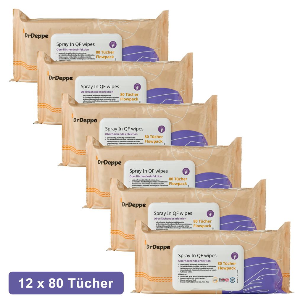 DrDeppe - Spray In QF wipes - alkoholhaltige Produktbild 
