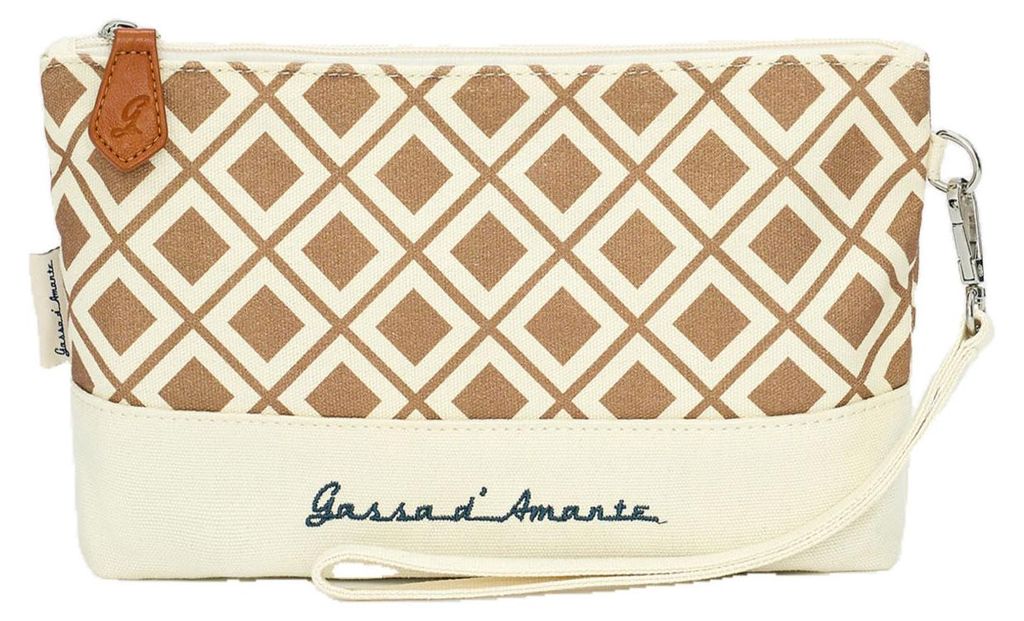 Gassa d'Amante Clutch Alassio mit Schlaufe fürs Handgelenk Braun One Size