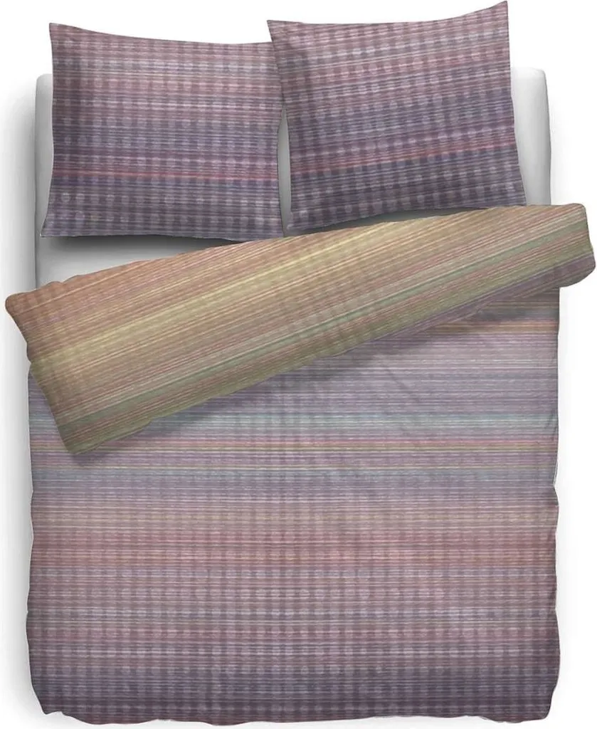 HnL Biancheria da letto in raso Stripe Gradient Striped Multi 135x200 cm + 80x80 cm