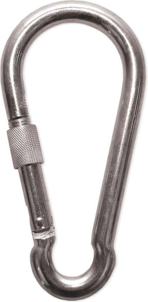 Seilwerk STANKE Karabiner mit Schraubverschluss Karabinerhaken mit Schraubsicherung verzinkt DIN 5299D, 14x180mm, 1 Stück