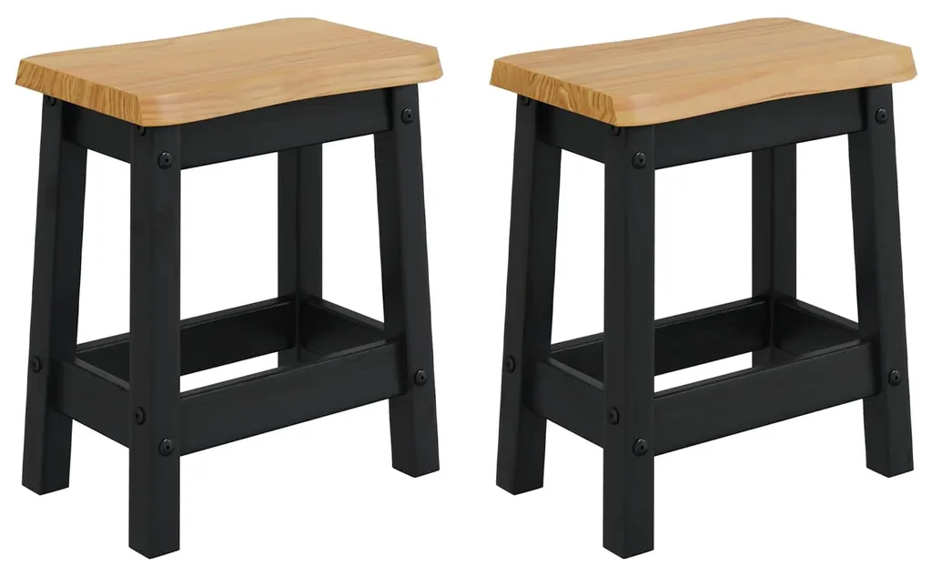 Tabourets de bar en métal noir VidaXL EKAI 40x29 cm stables et robustes