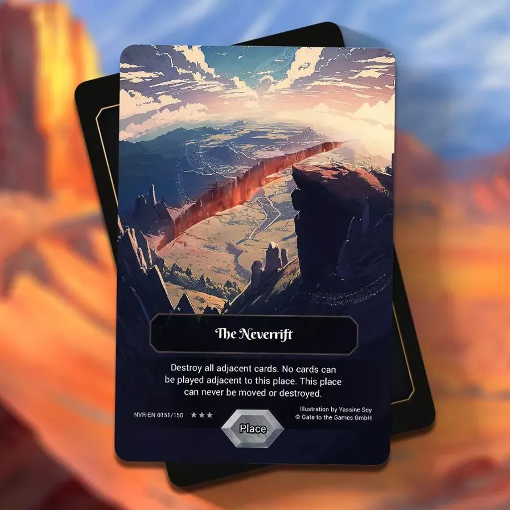 Jeu de cartes à collectionner Neverrift Starter Kit avec plateau de jeu