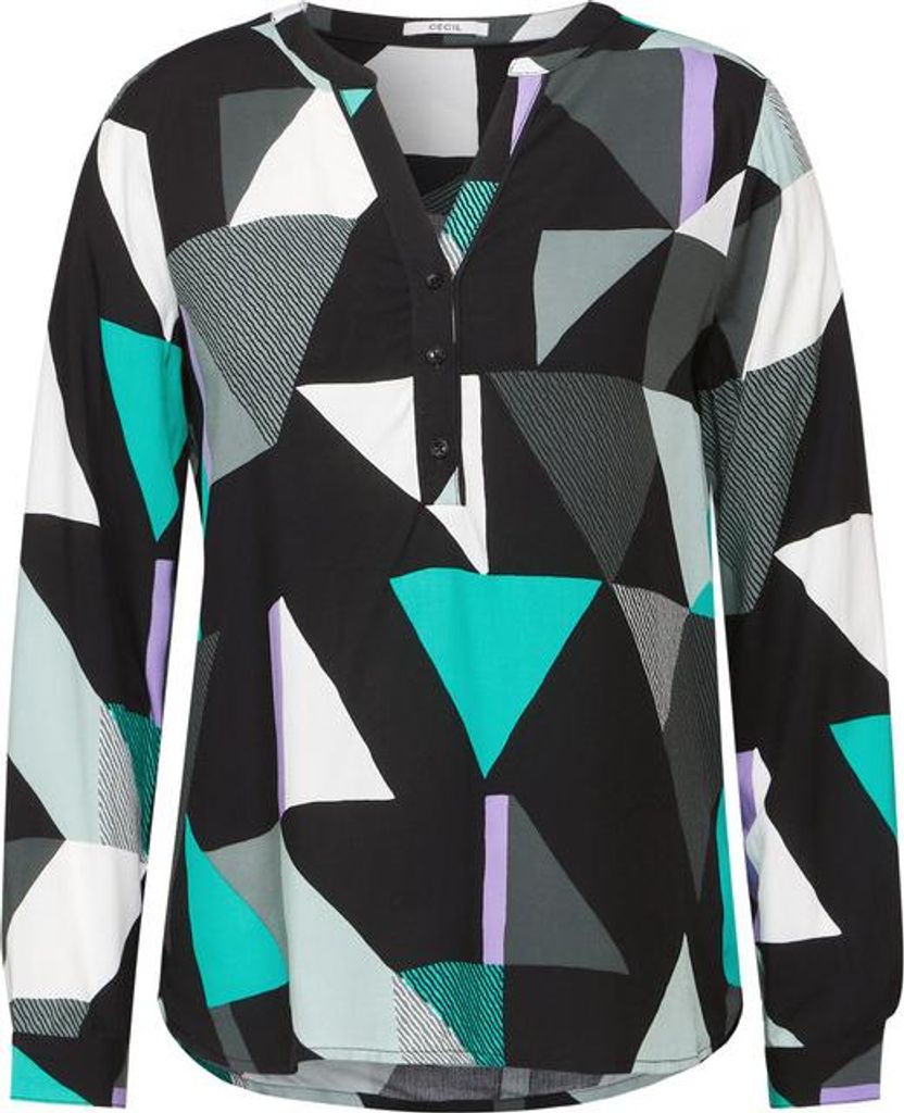 Cecil Damen Bluse mit grafischem Print black