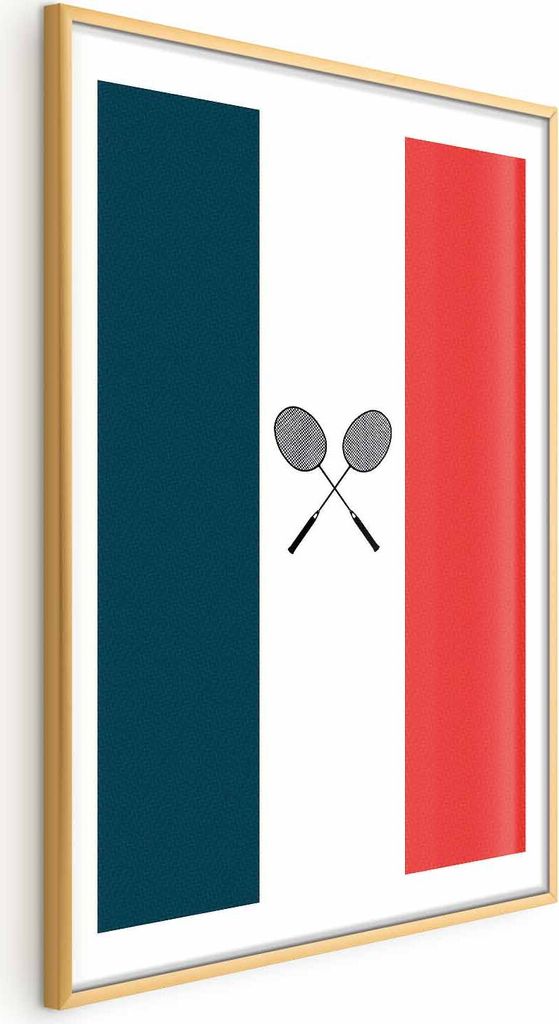 Posterpapier Poster - French Flags and Black Badminton Rackets 21x30 cm Abstrakt i-C-10076-ao-a