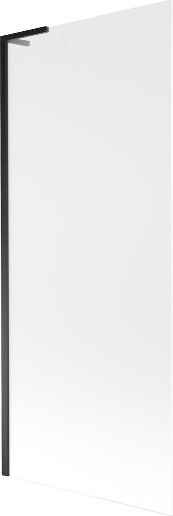 Mexen Next L Wannenschirm 1-flügelig 80 x 150 cm, Milchglas, schwarz - 895-080-000-03-30-70