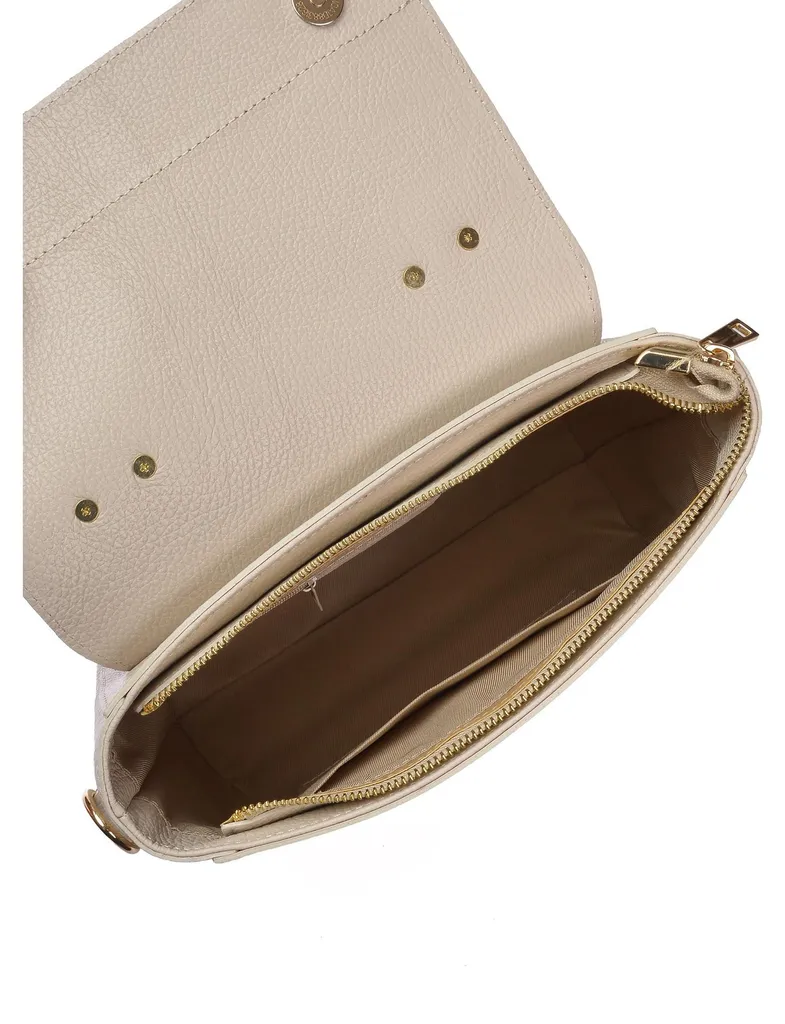 Sac cabas de bureau beige Anna Luchini pour ordinateur et documents
