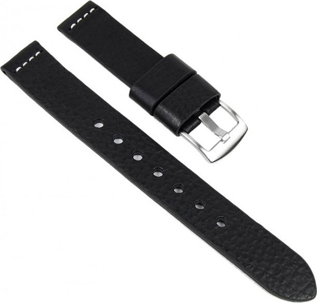 Uhrenarmband XXL Leder schwarz 20mm 18496S