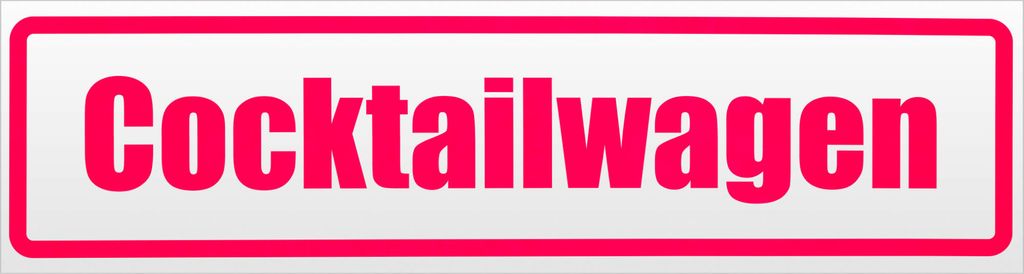 Kiwistar Cocktailwagen Magnetschild Schild magnetisch - 20cm Neonpink - Magnetfolie für Auto PKW Kfz