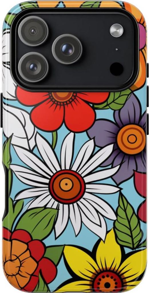 Buntes Blumenmuster – Hülle Kompatibel mit iPhone 17 Pro