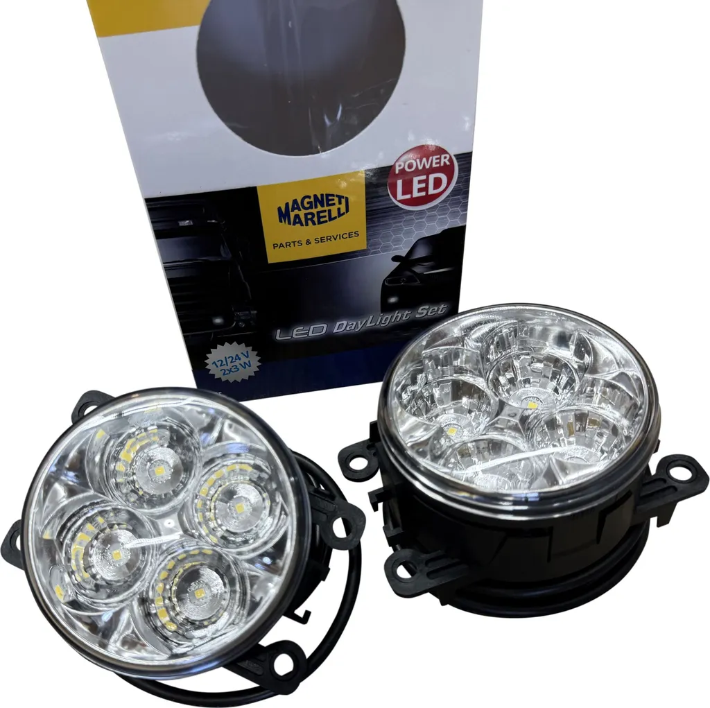 Set Luci Diurne LED Marelli 90mm 6000K - Ricambio Originale Alta Durata