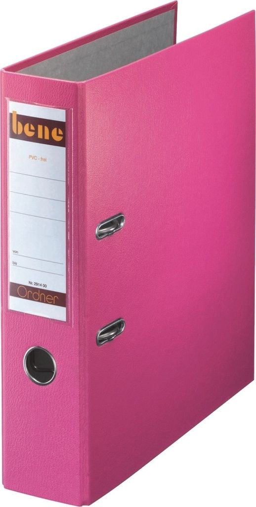 Ordner A4 Kunststoff 80mm rosa Packung mit 20 Stück