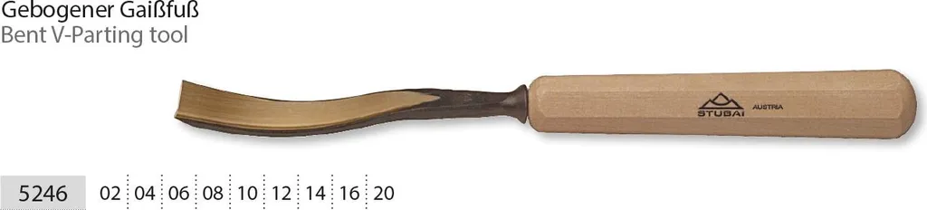 Stubai Serie 52-46 Scalpello Piede Curvo 4mm | Alta Precisione Legno