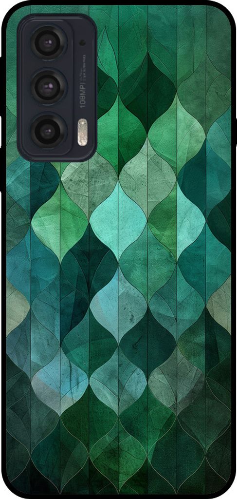 Smartphonica Phone Case Fit für Motorola Edge 20 mit grünen Blättern drucken - TPU zurück Abdeckung Fall grünes Blatt-Design - Grün