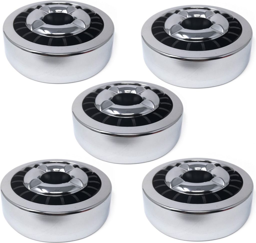 5x Silber, Starlet24 Windaschenbecher Gluttöter rund flach - stabiler Metall-Kunststoff-Aschenbecher für draußen & drinnen, spülmaschinenfest