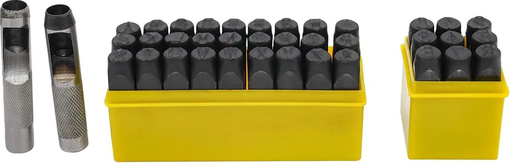 Set de 36 tampons à frapper en acier 1,27 cm pour cuir et métal doré