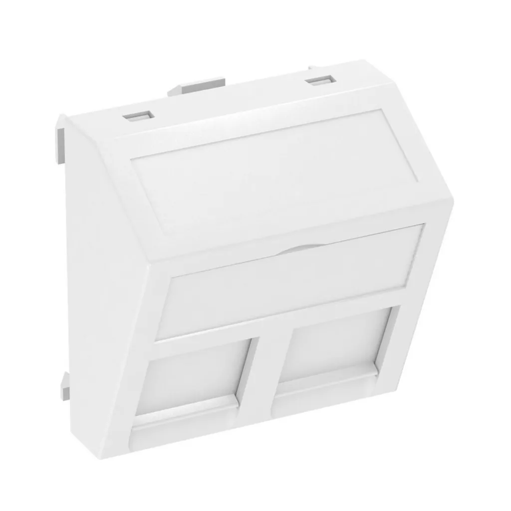 Anneau de Support Mod-Jack OBO 2 Sorties Blanc Brillant Fixation Vis