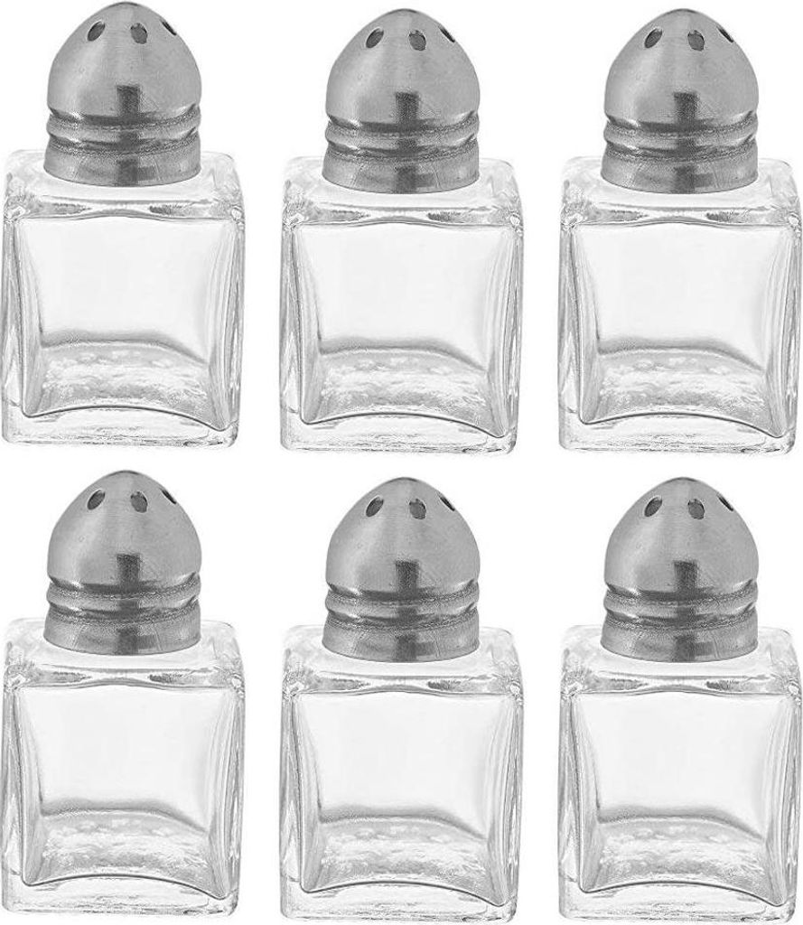 Mini-Salz- und Pfefferstreuer, 0,5 oz / 1/2 oz Glaswürfel, Produktbild 