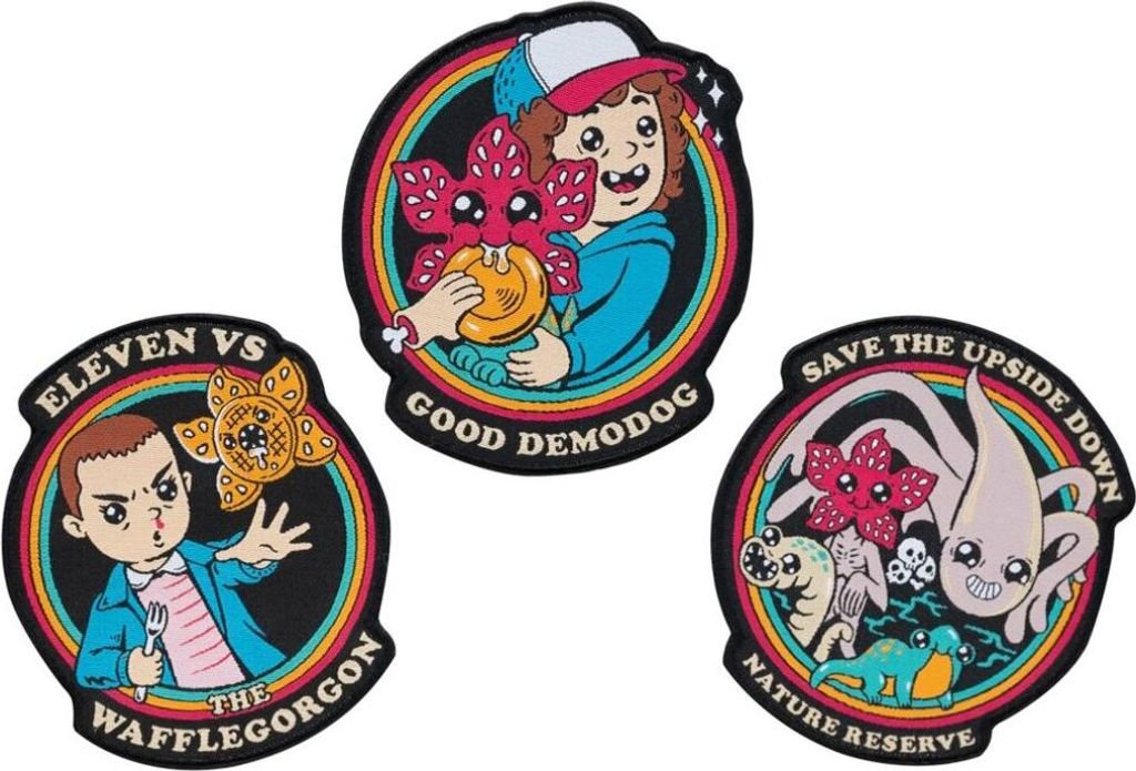 Kleidungsaufkleber für Kinder Stranger Things - SET de 3 Aufkleber für Kleidung : Stranger things gifts | Backpack patches Stranger Things : Stra...