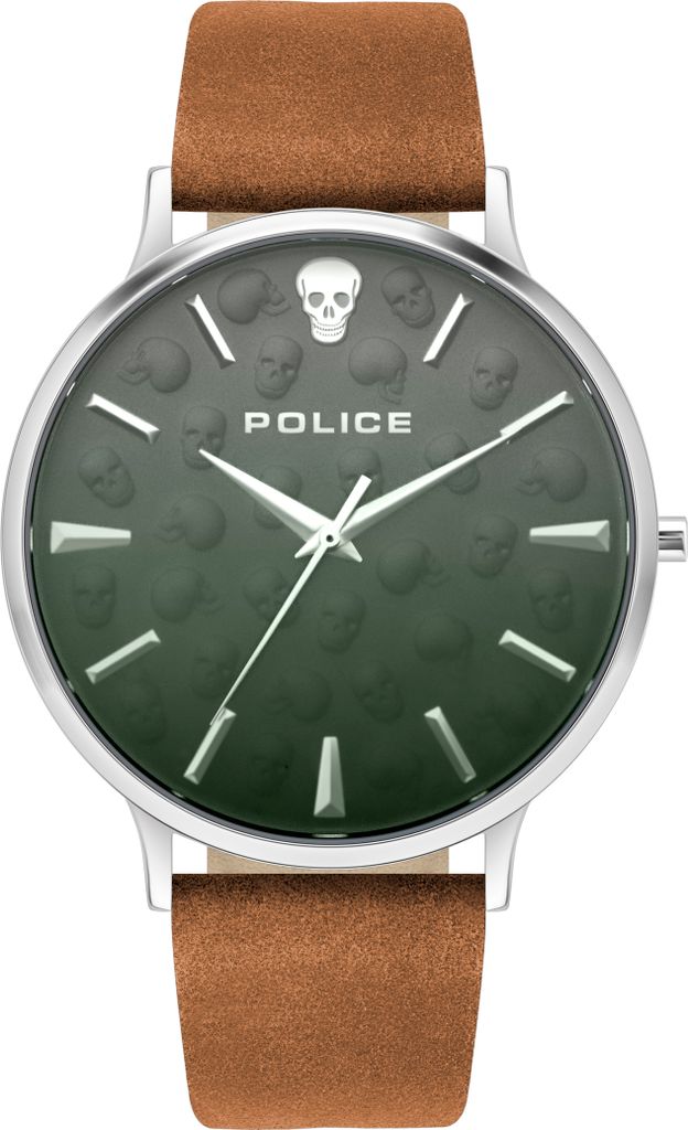 Police Herren Armbanduhr Lederarmband braun PL16023JS.13