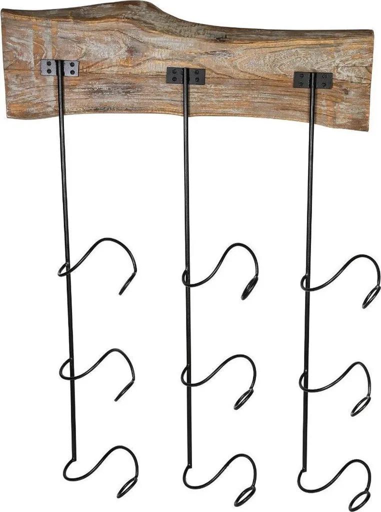 Casiers à bouteilles PTMD Yenn en bois naturel de 70 x 12 x 105 cm