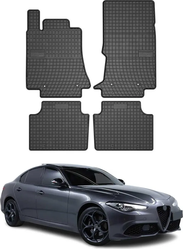 2015-2025 Alfa Romeo Giulia Fußmatten Gummi Schwarz 4 tlg