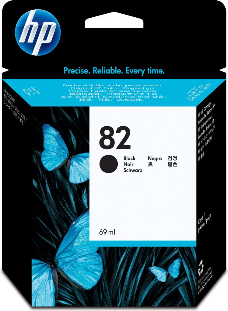 HP 82, Schwarz, 69 ml, Schwarz, 10 - 80, -40 - 60 °C, 5 - Produktbild 
