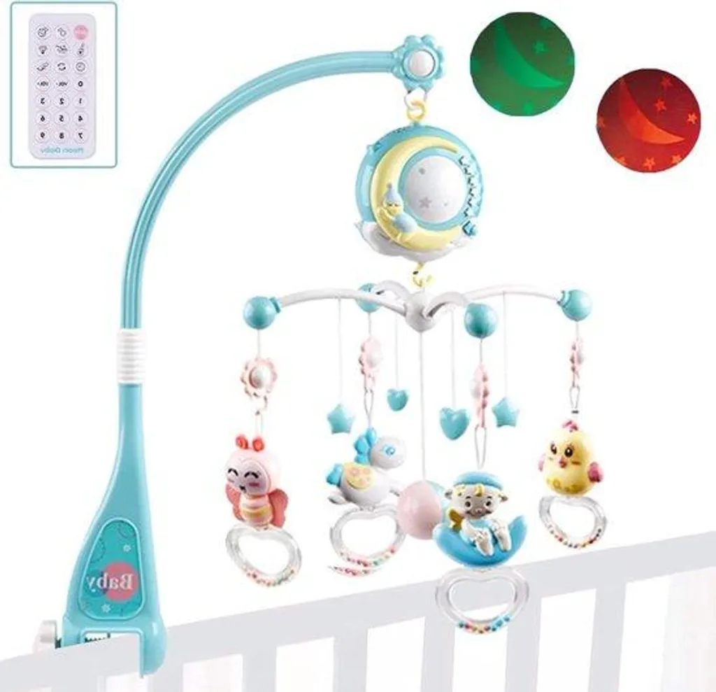 Mobile pour lit d'enfant avec projecteur d'étoiles et musique apaisante