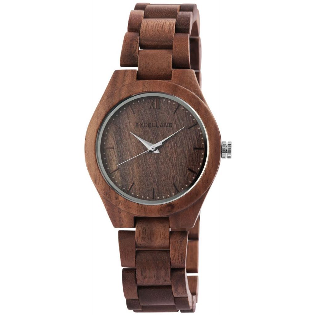Excellanc Analog Damenuhr aus Holz in braun mit Produktbild 