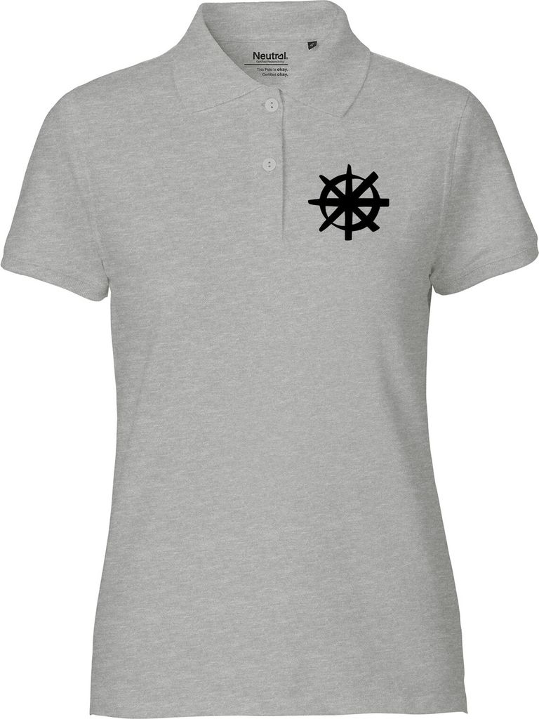 Huuraa Damen Polo Shirt Dharma Rad Yoga XL Sport Grey Bio Baumwolle Fairtrade Poloshirt Geschenkidee