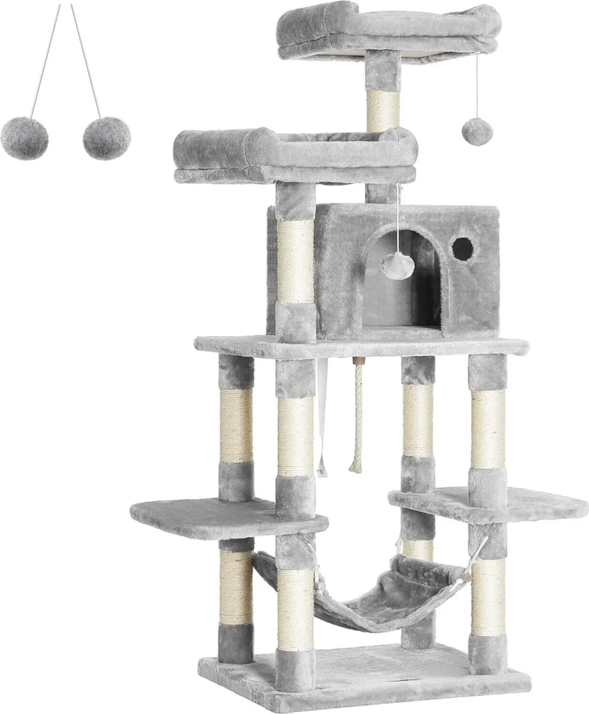 Arbre à Chat Stable 150 cm : Fini les Griffes sur votre Canapé !