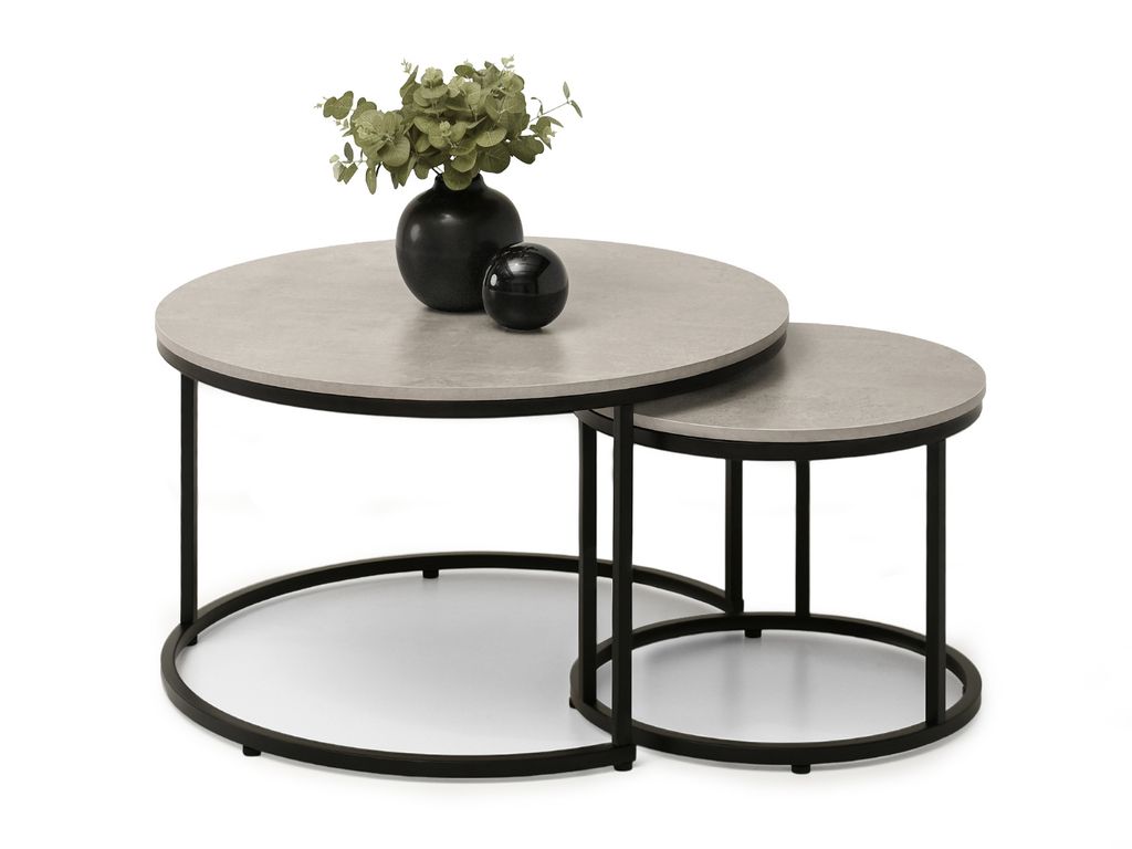 Couchtisch-Set JACEK – Beton/schwarz Produktbild 